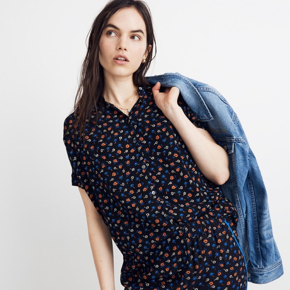 Madewell Central Shirt with Prairie Posies Pattern